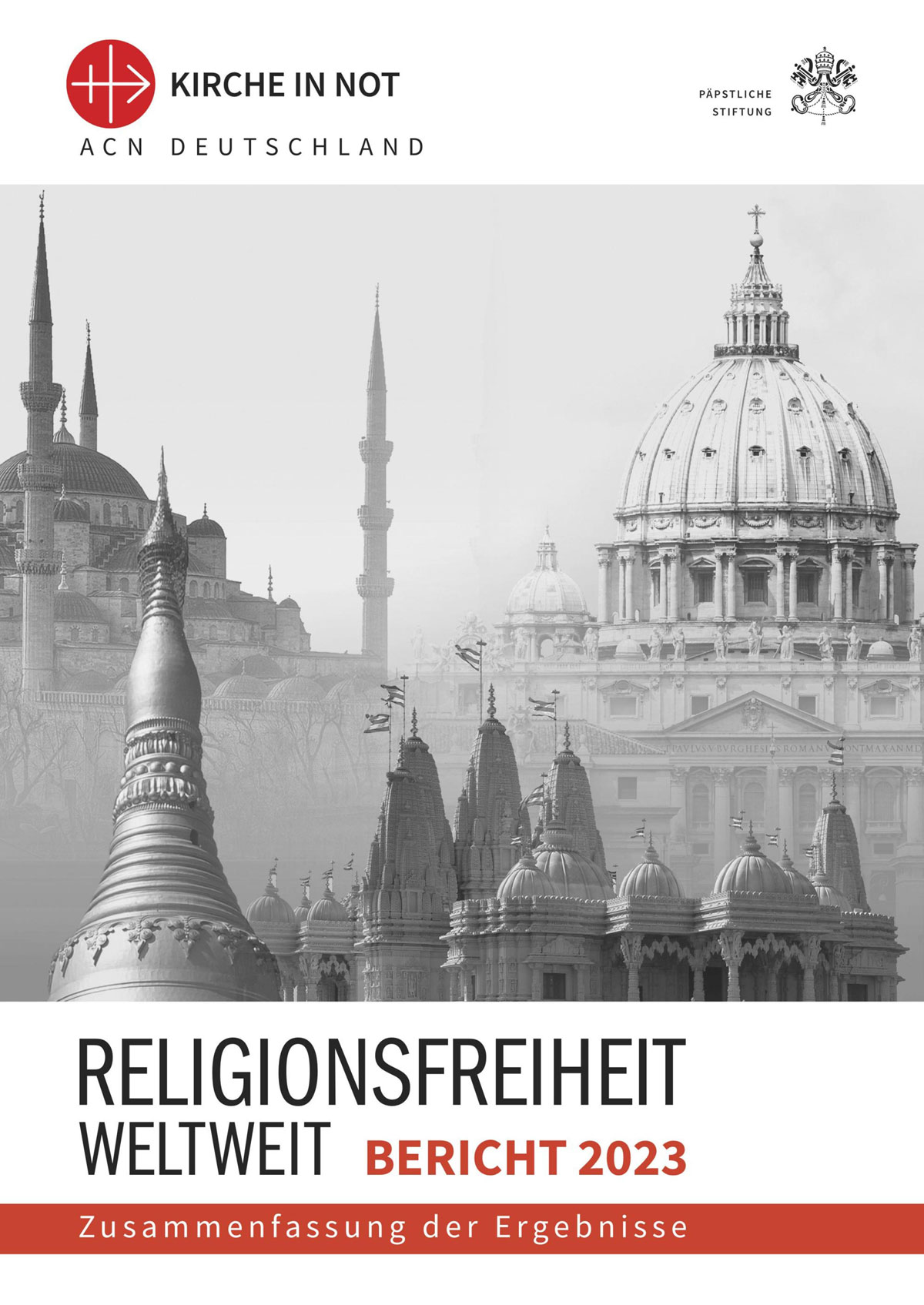 Titelseite der Zusammenfassung des Religionsfreiheitsberichts. 