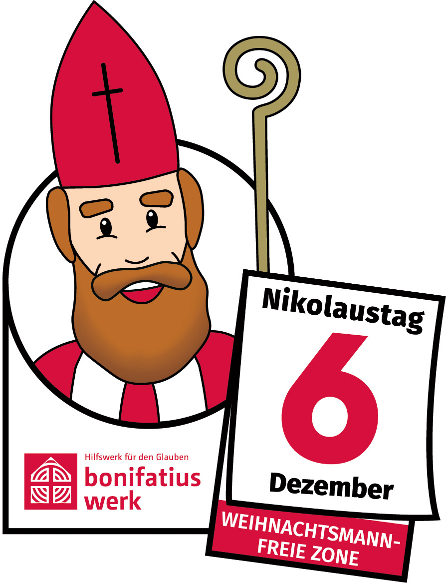 Grafik mit einem echten Nikolaus, Logo der Aktion