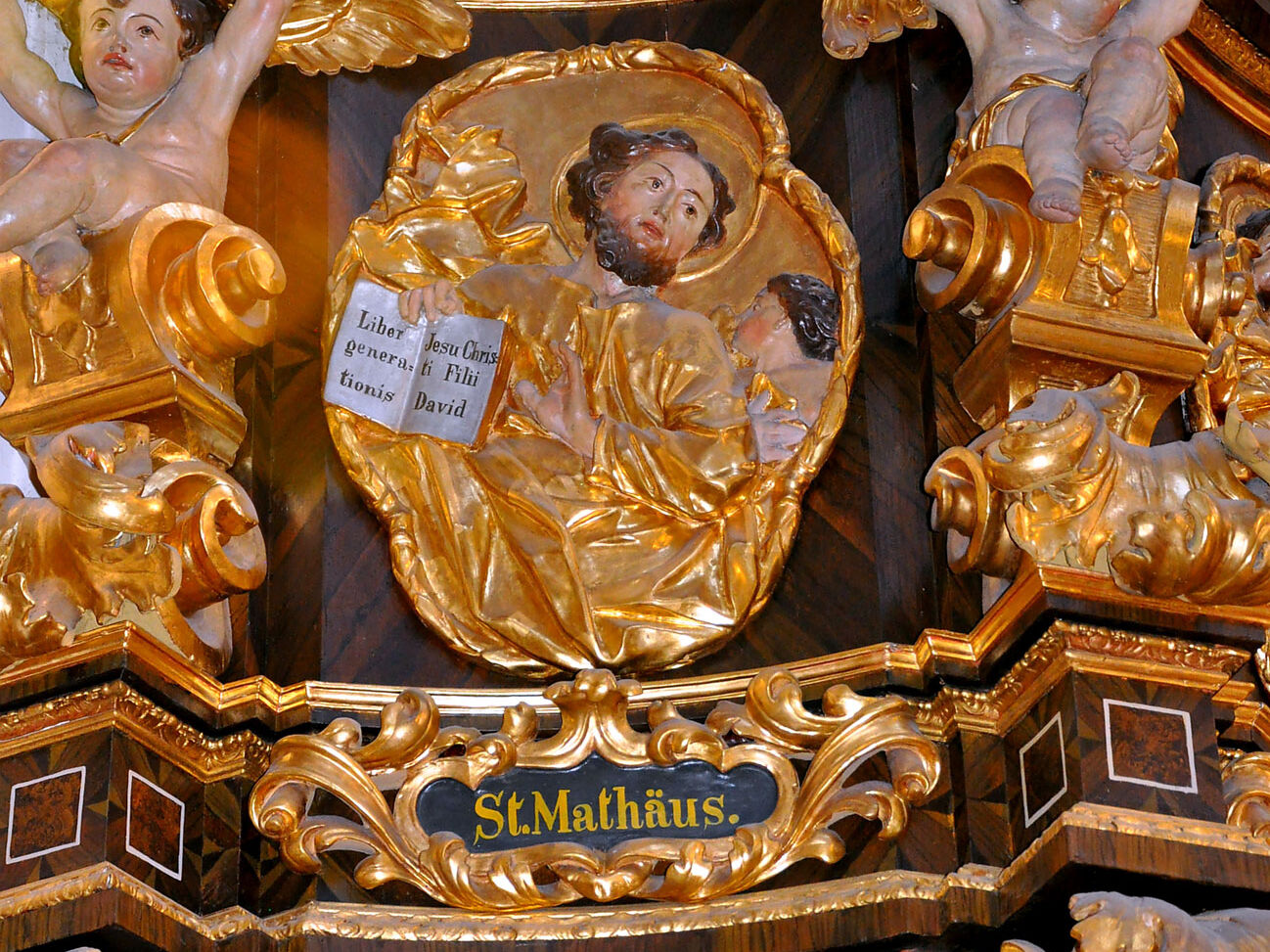 Der Apostel und Evangelisten Matthäus, der an der Kanzel der Klosterkirche so trefflich dargestellt ist