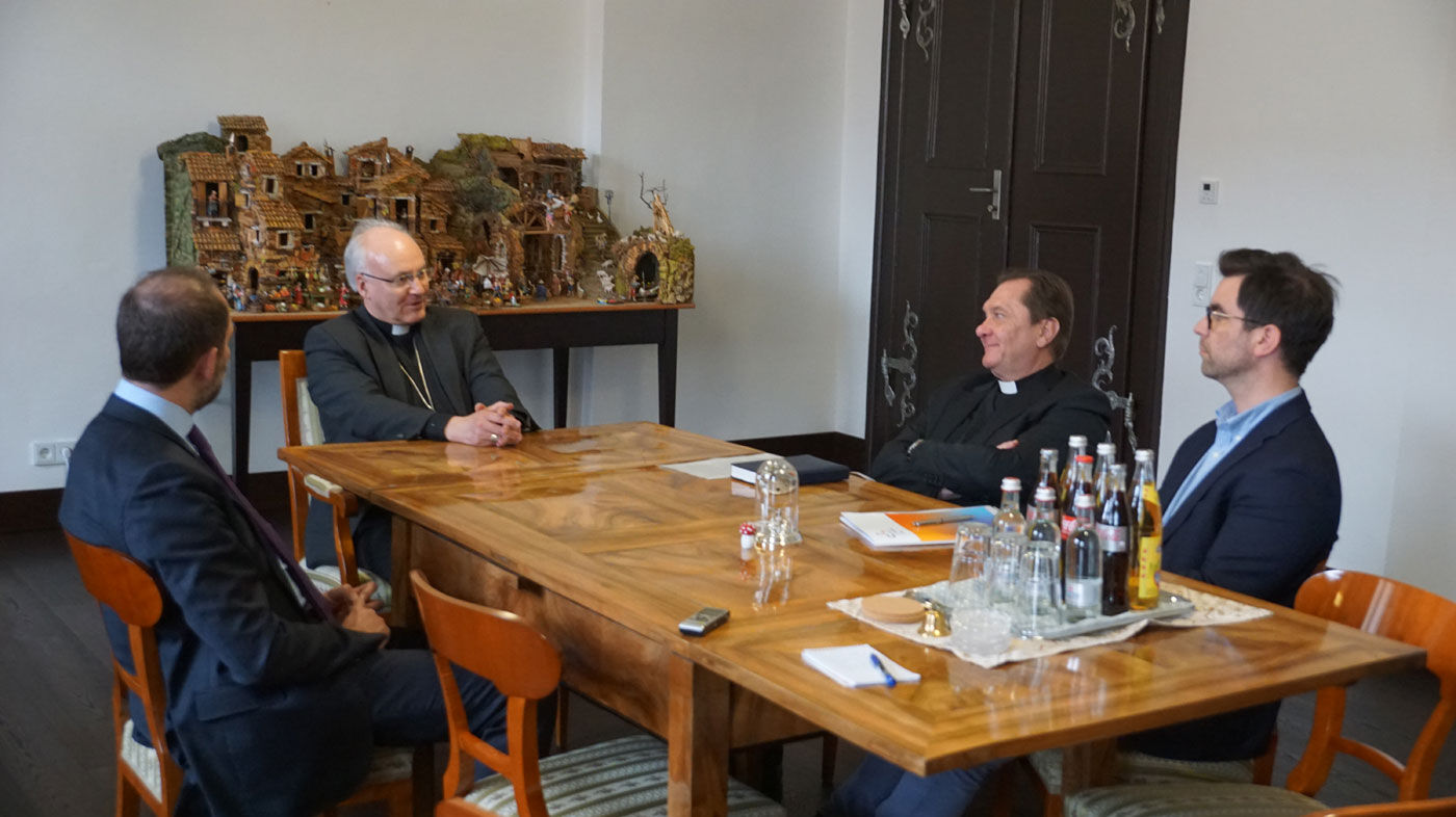 Dr. Matthias Belafi bei Bischof Dr. Voderholzer, mit Generalvikar Dr. Batz und Dr. Weiten