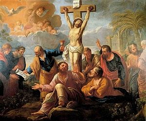 Gemälde von Jesus am Kreuz
